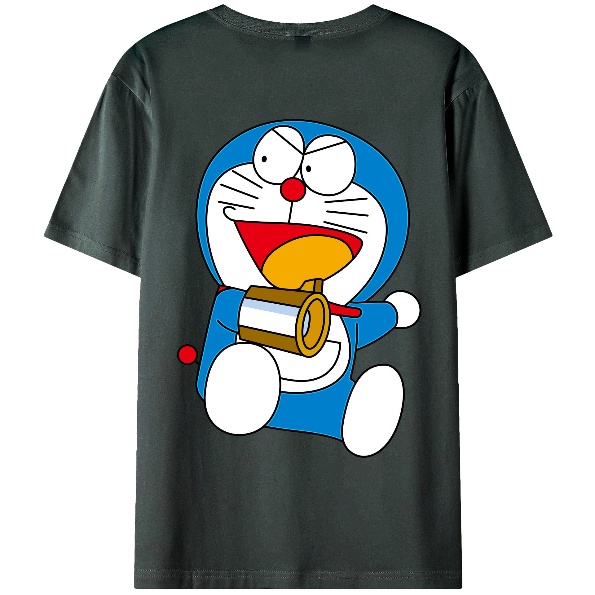 （画像用） ドラえもん Doraemon 綿100％ メンズ半袖Tシャツ（バックプリント） 通気性
